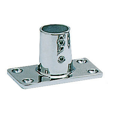 Platine inox rectangle - 22 mm - droite 90°