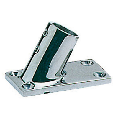 Platine inox rectangle - 22 mm - inclinée 60°