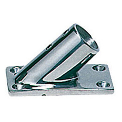 Platine inox rectangle - 22 mm - inclinée 45°