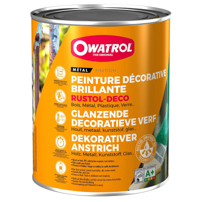 Antirouille RUSTOL DECO - Blanc pur - RAL 9010 - 0.75 L