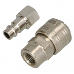 Reference : PMT0064 - Raccord de compresseur femelle - femelle-femelle - femelle mâle - 1/4'' - En blister