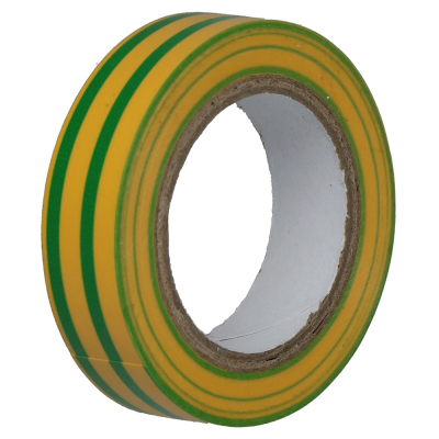 Ruban isolant 15 mm x 10 m - vert / jaune