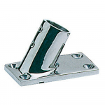 Reference : ACC0523 - Platine inox rectangle - 22 mm - inclinée 60°